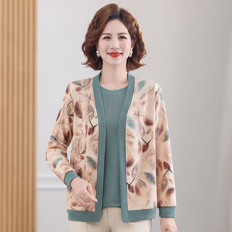 

Женский вязаный комплект из двух предметов на весну Женский вязаный кардиган с принтом Вязаная футболка с круглым вырезом и коротким рукавом Комплект из двух предметов для улицы 5XL