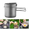Metal Camping Pots Outdoor Cooking Pots with Folding Handle Camping Cookware for Camping Hiking Picnic Travel