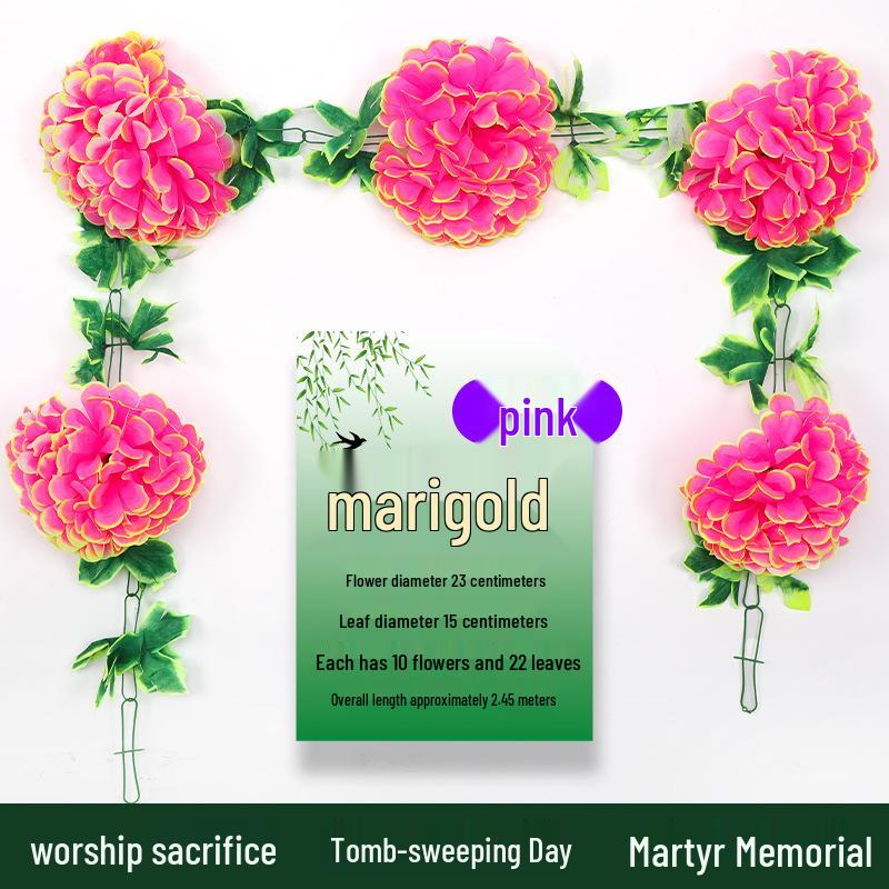 Artificial Chrysanthemum Vines for Cemetery and Memorial Decor - Silk and Plastic Hanging Floral Decoration