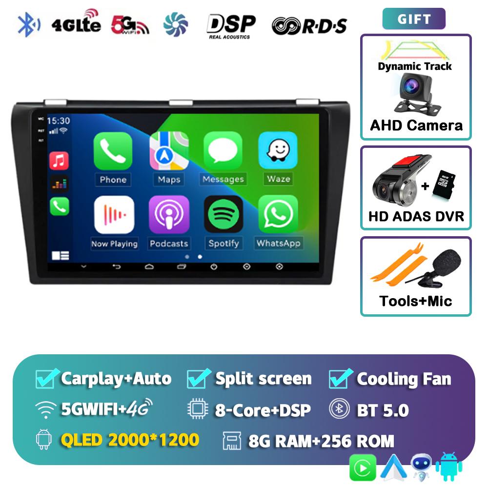Android 14 Carplay Auto Car Radio For Mazda 3 2004-2009 Multimedia Video Player Navigation Speakers Head Unit Stereo 2 Din Audio