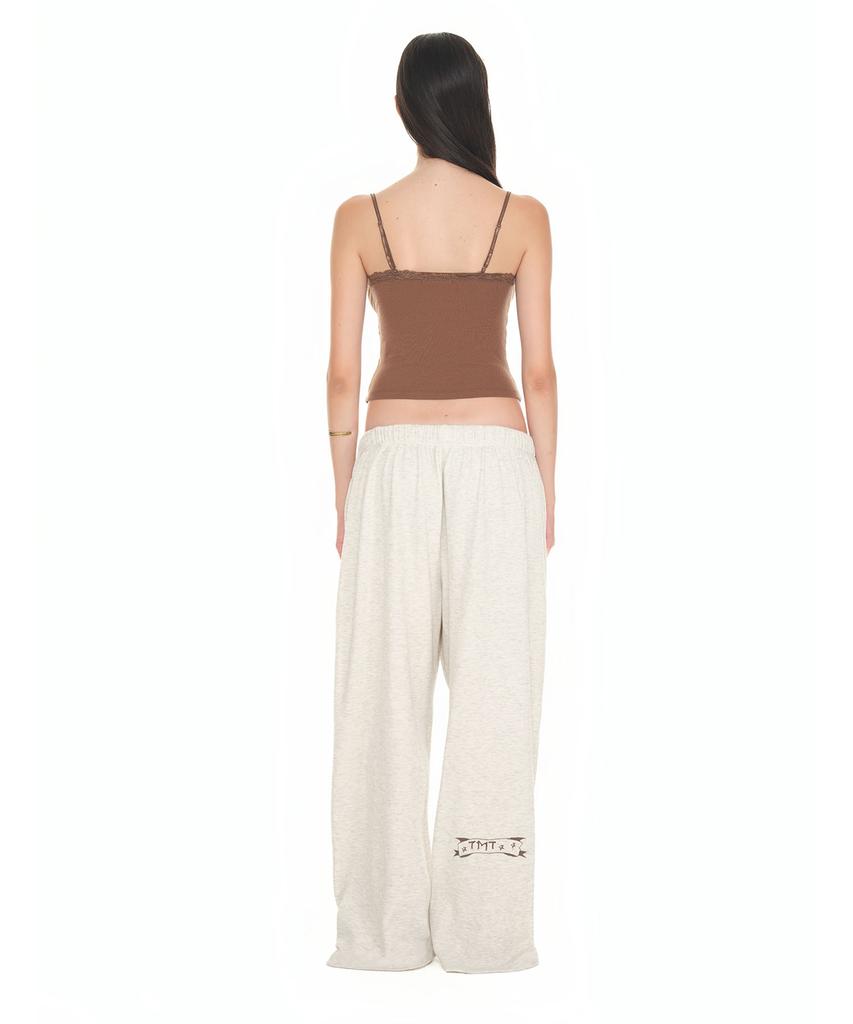 TOOMUCHTAX Printed Waffle Pants Ivory