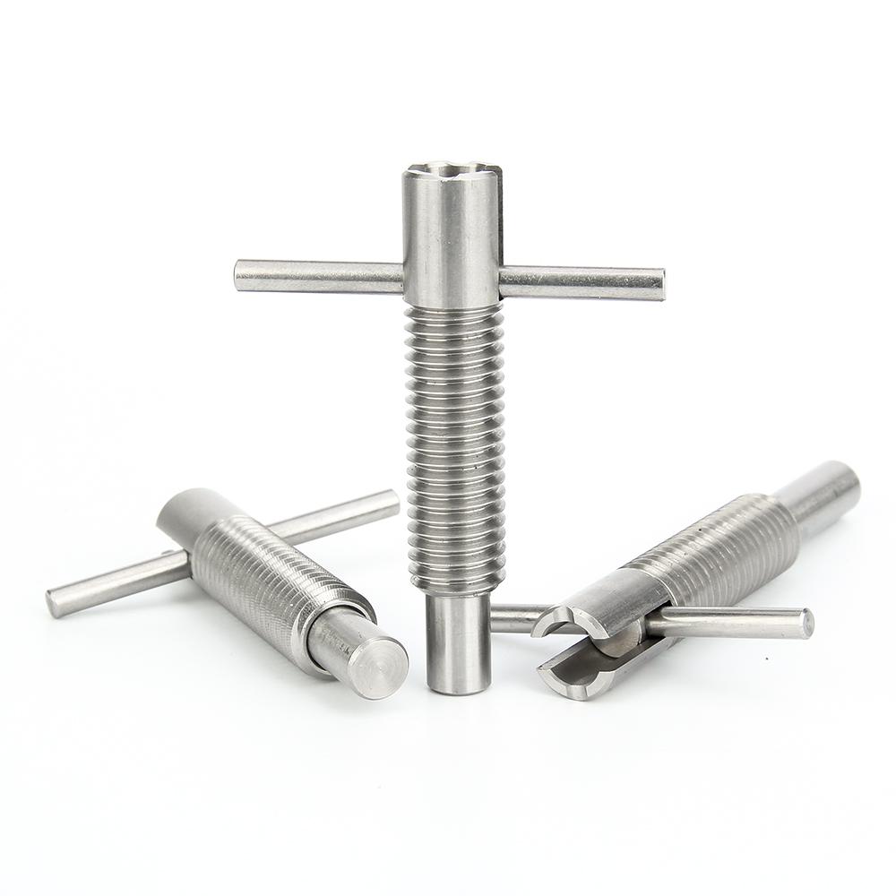 T-Handle Retractable Stainless Steel Self-Locking Spring Pins Indexing Plungers M6/M8/M10/M12/M16 Coarse Thread