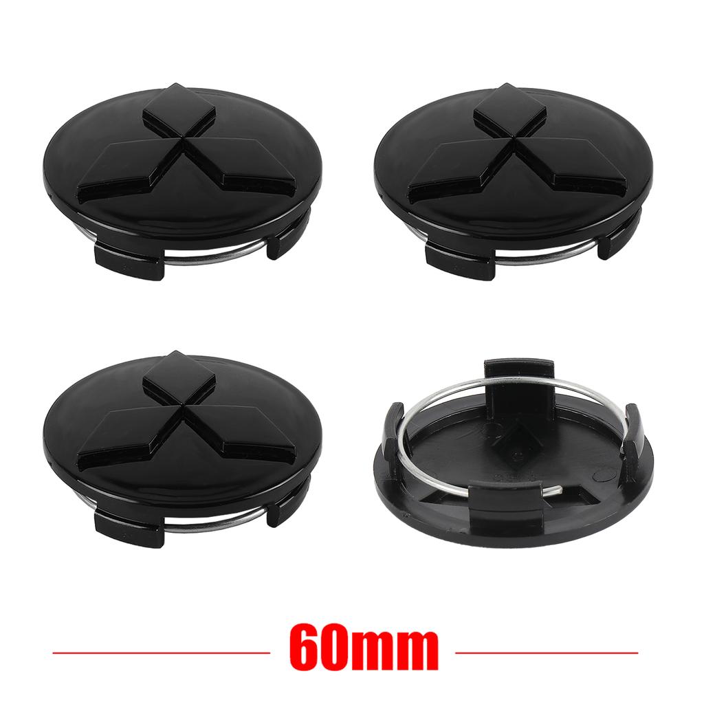 Tapacubos Originales 4 Piezas 60MM Logo Emblema para Rueda Central de Mitsubishi Ralliart Pajero EX Lancer Outlander Competition