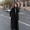 Fashion Design Women's Double-breasted Tweed Coat Design Sense of Autumn and Winter Tweed Jacket Female Medium-length Tide
