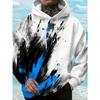Sudadera con capucha para hombre con estampado de pinceladas de arte salpicado, Top de bloques de color moderno,