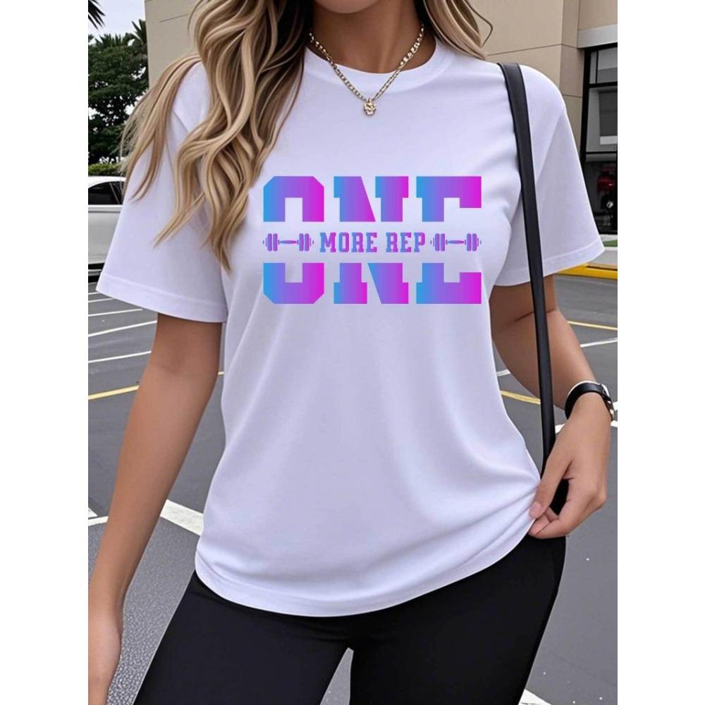 Summer Fashionable Comfortable Breathable Sweat Absorbing Women's T-shirt Colorful Pattern Solid Color Cotton T-shirt