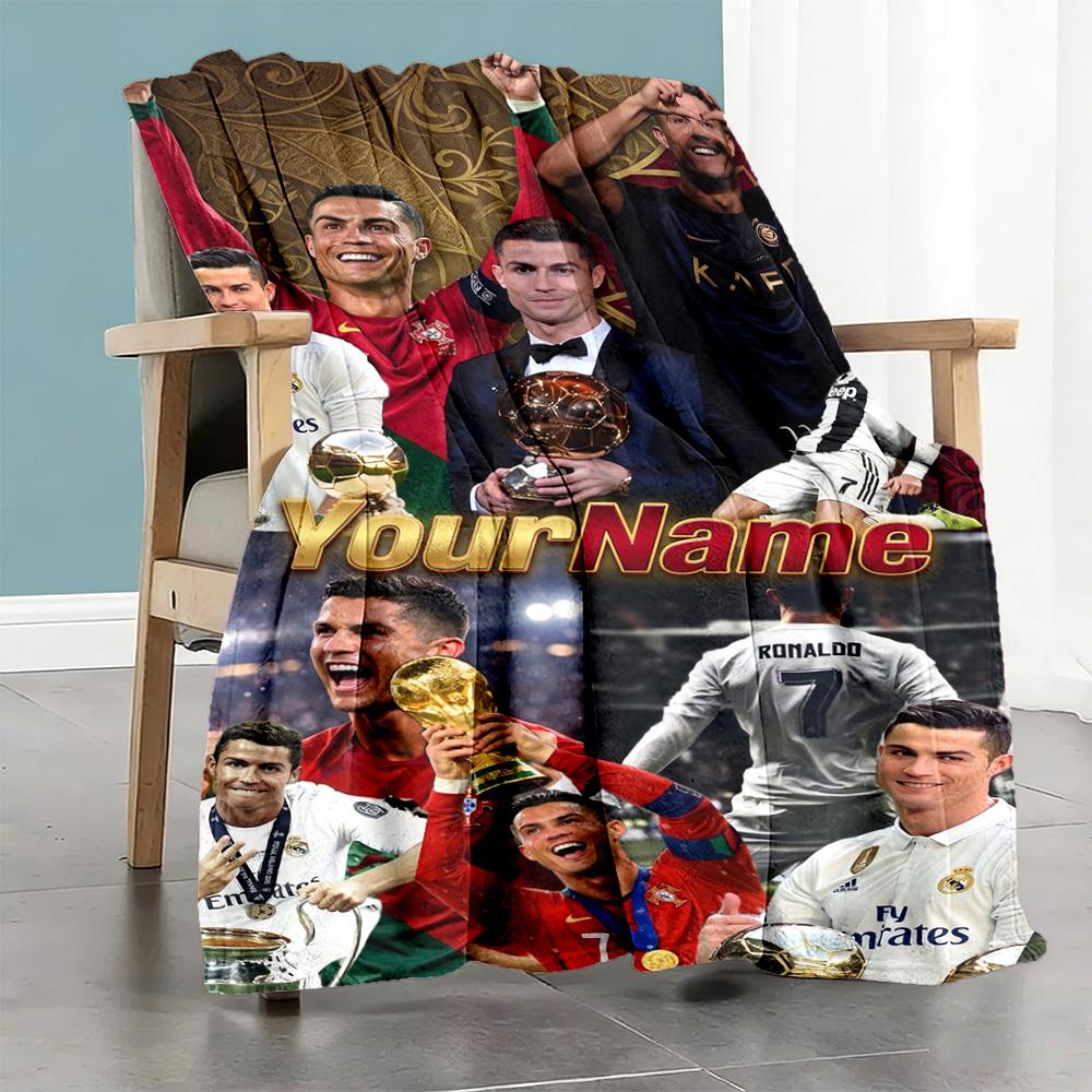 Cristiano Ronaldo 135 Customize Your Name Blanket Throw Personalized Blanket Durable Comfort Great for Bedding Sofa Office Chair Chair