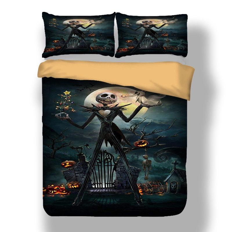 

Luxurious Nightmare Before Christmas Duvet Cover With Pillow Cases Bedding Set H,Twin