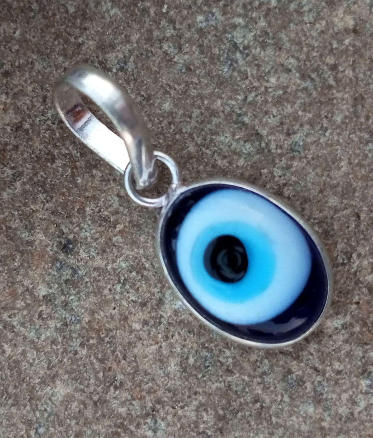 

Evil Eye Gemstone 925 Sterling Silver Plated 1pcs pendent Chris-r323
