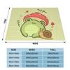 Cute Kawaii Frog With Toadstool Mushroom Hat And Snail Cottagecore Aesthetic Love Throw Blanket10 Blankets Soft Warm Flannel