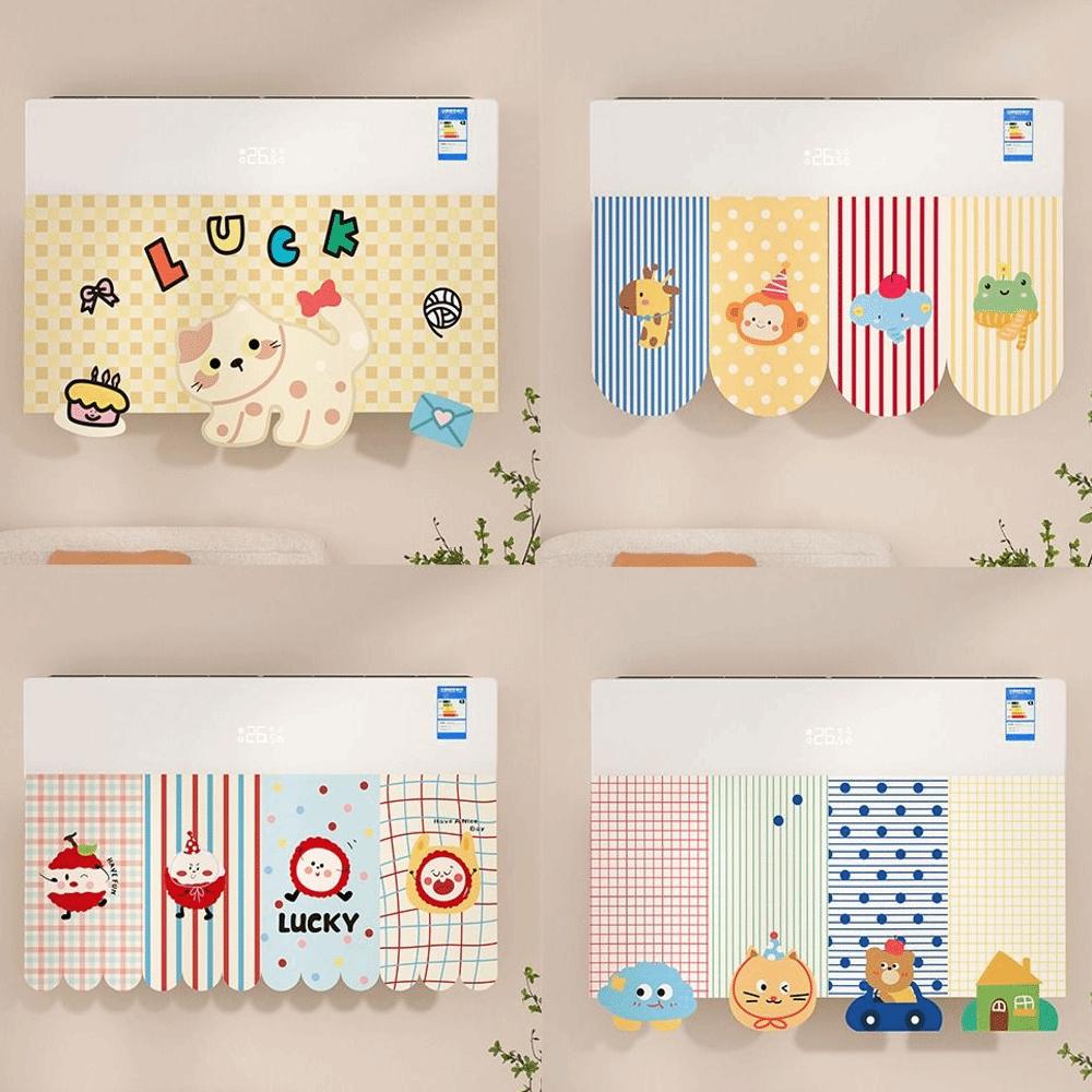 Waterproof Dust-proof Cover Cartoon Hanging Air Conditioner Cover  Wall Decor