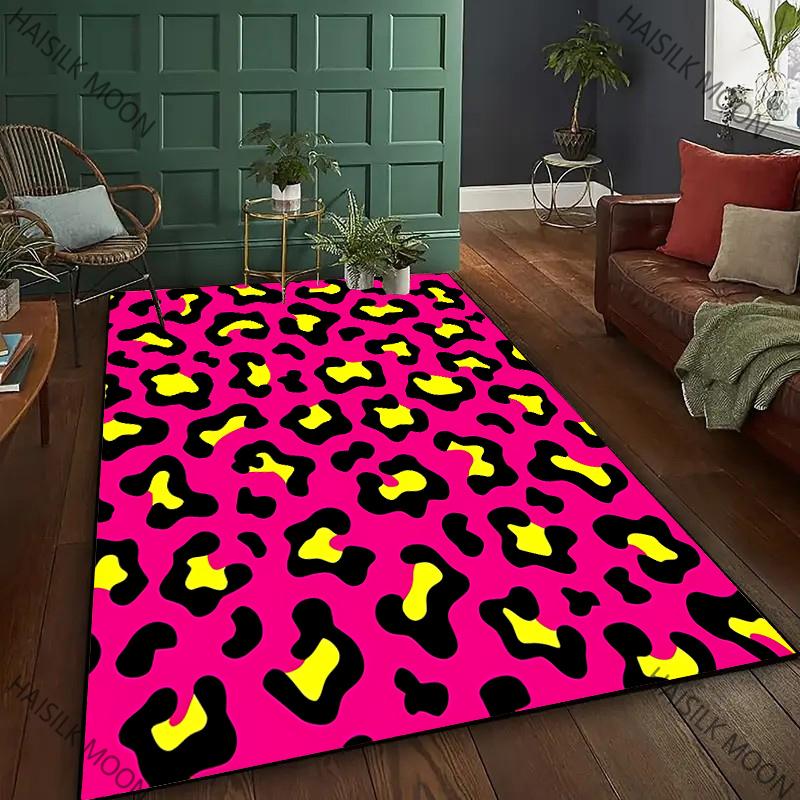 New To Colorful Leopard Theme Printed Carpet! Anti-slip Sound Insulation, Living Room Bedroom Entrance Door Mat Sofa Rugs Gifts