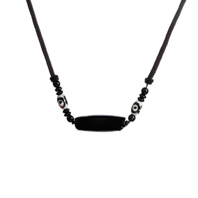 Men's Durable Titanium Steel Cuban Chain Necklace with Zircon Pendant