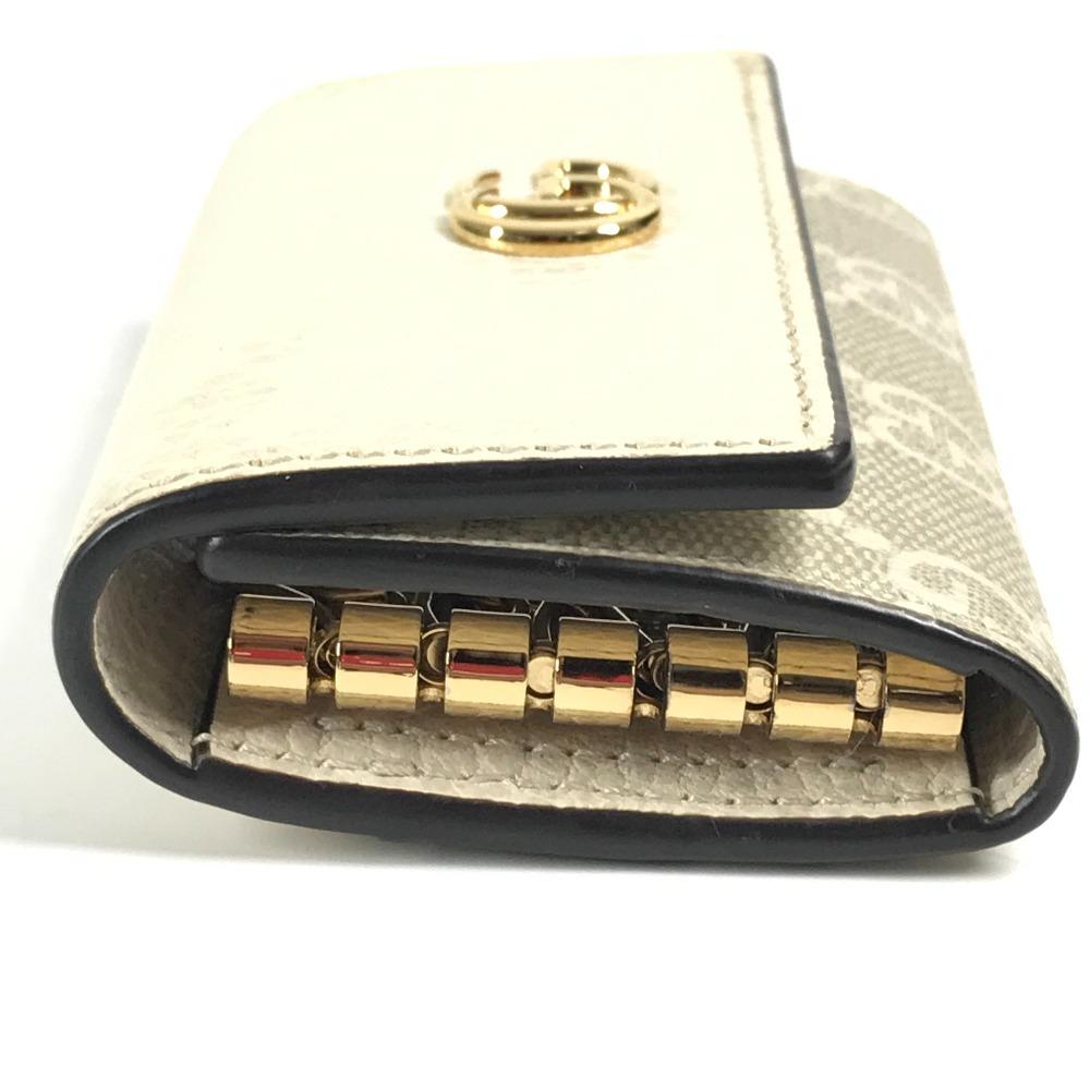 GUCCI 456118 logo GG 6 Key Case Key 6P Key Case PVC/Leather Beige