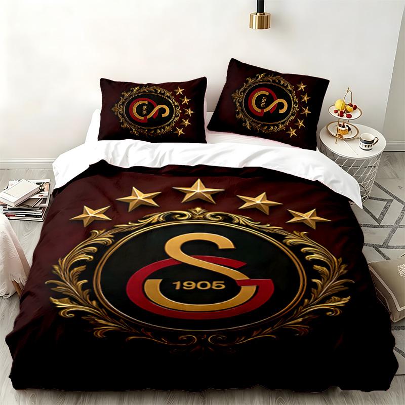Galatasaray 3-teiliges Set Perfekt für das Schlafzimmer Gemütliches Bettwäsche-Set enthält einen Bettbezug und zwei Kissenbezüge Ideales Geburtstags- oder Weihnachtsgeschenk