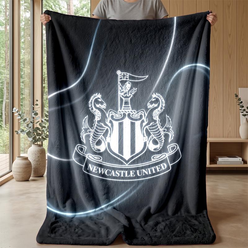 Coperta in Flanella con Stampa del Newcastle United Football, Coperta Morbida Calda Leggera per Divano Letto Campeggio