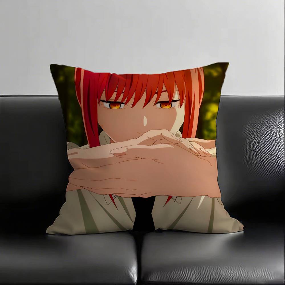 1pc Anime Chainsaw Man Makima Pillow Case Fashion Square Pillowcase Bedroom Sofa Room Ins Decoration Leisure