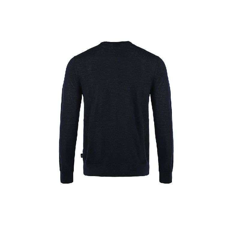 Emporio Armani Ss21 Solid Color Crew Neck Knit Pullover Long Sleeve Sweatshirt Men sweatshirt Black 8N1MUV-1MJWZ-0999