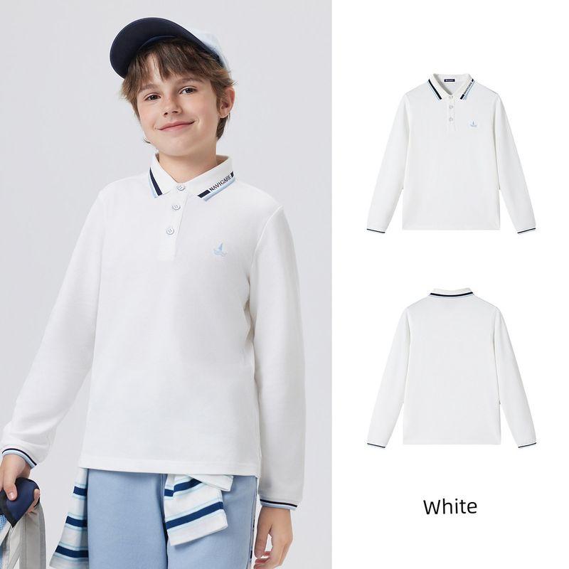 Navigare Italian Sailboat Boys' Polo Shirt 2026 Spring Children's Long-Sleeved T-Shirt Top