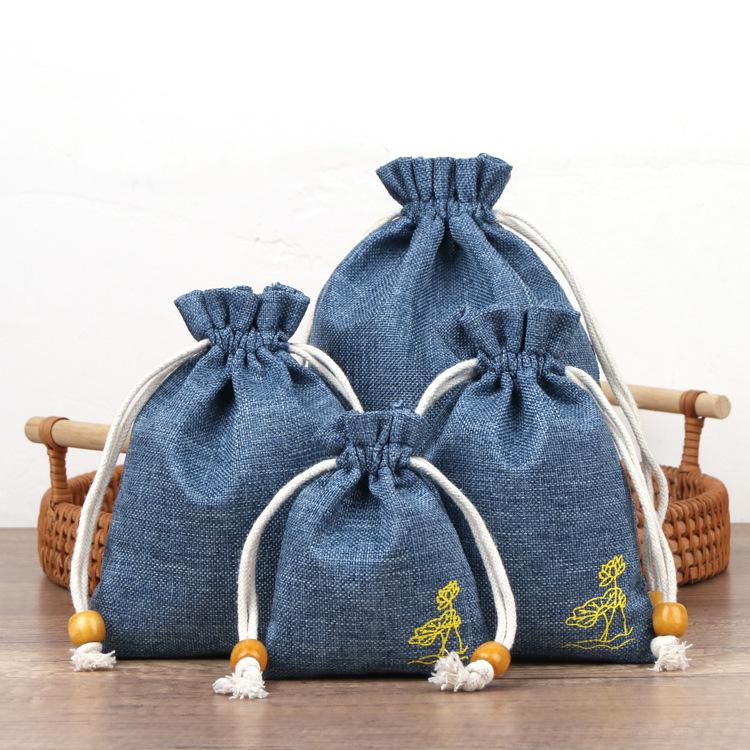 Custom Cotton Linen Drawstring Pouch: Small Cup, Jewelry, Storage, Brocade, Cultural Relic, or Bead Tray Bag