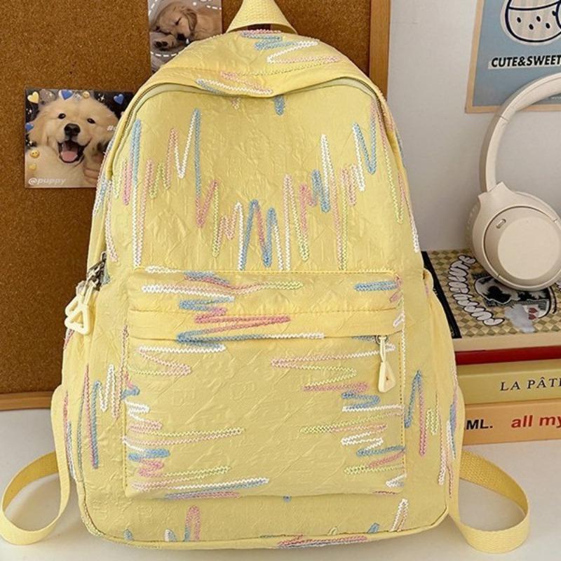 New backpack women's lightweight student nylon polyester schoolbag sweet large-capacity backpack high value versatile