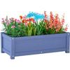 HDPE Raised Planter Box Outdoor Rot-Resistant and Non-Cracking Rectangle Planter 29.5 14.4 9.8 In Navy with Drainage Holes for