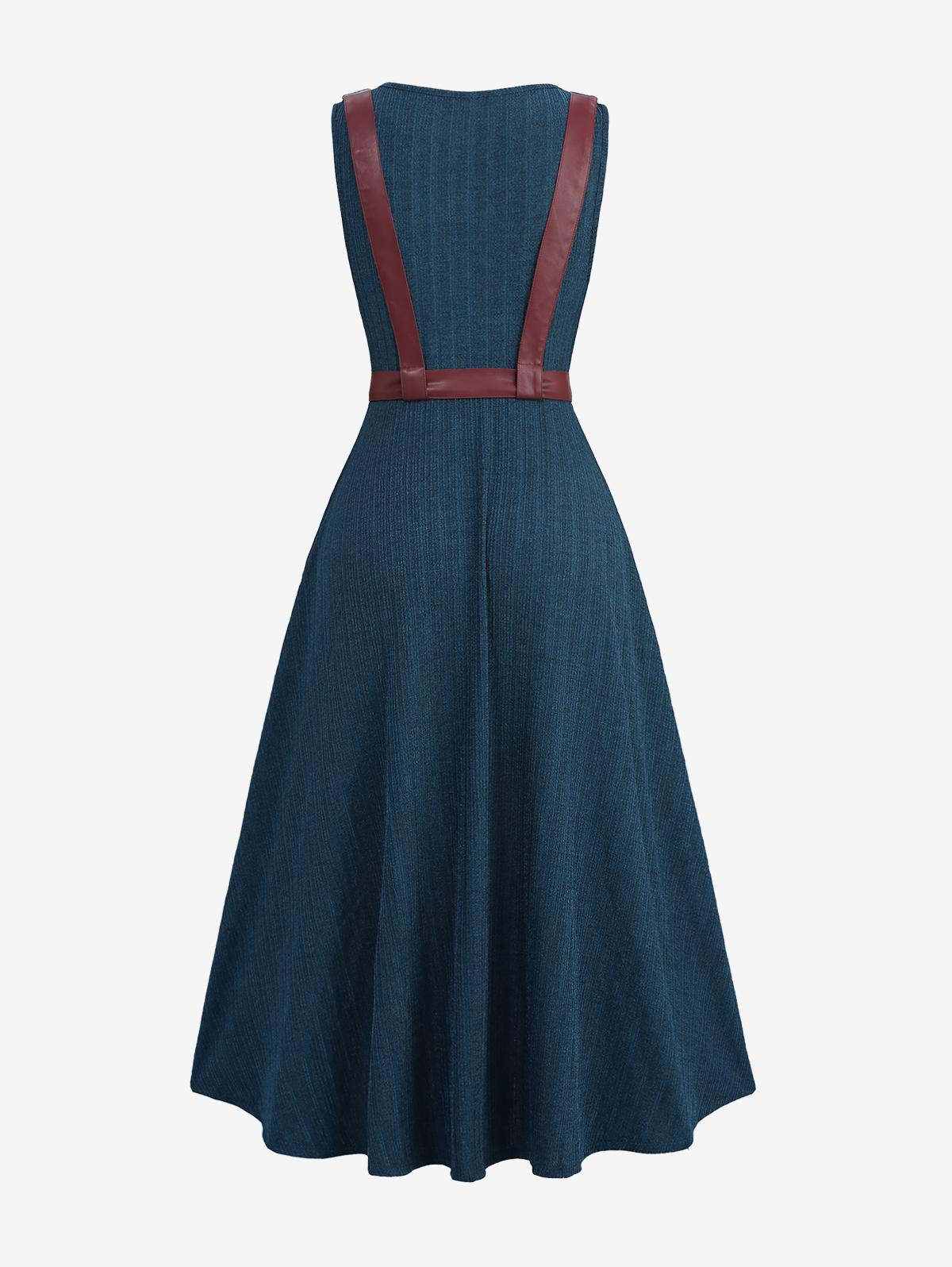 Rosegal Plus Size Surplice Текстурированное ребристое платье-трапеция с разрезом — фото 2