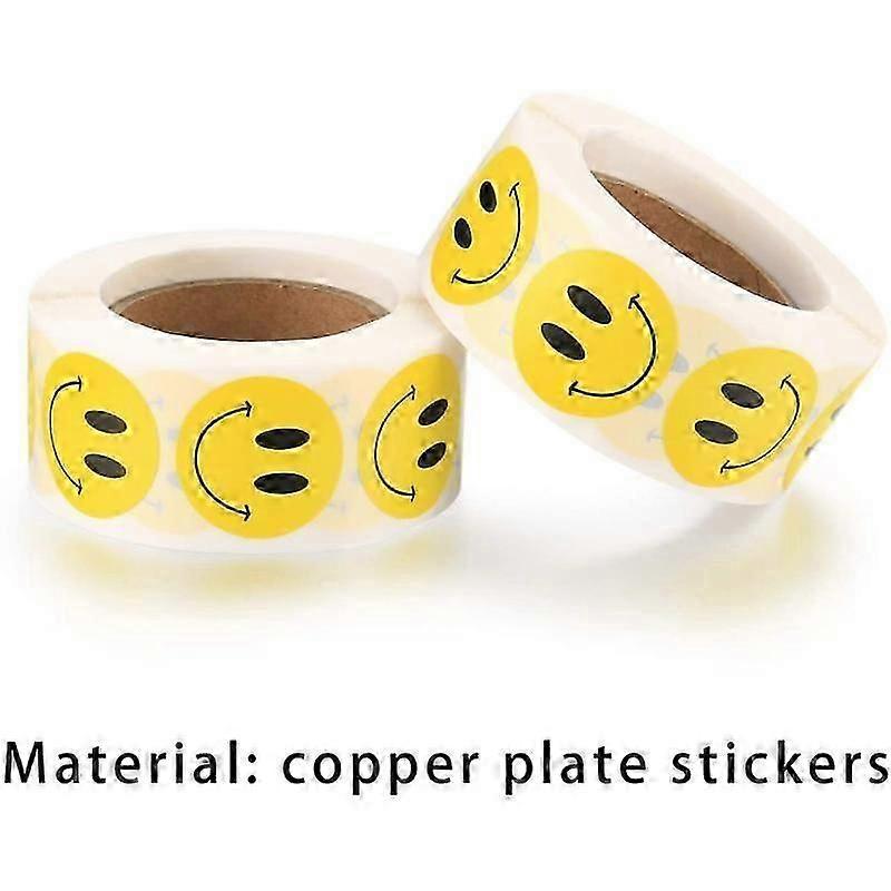Barsinfi Smile Face Stickers Roll Happy Face Stickers 500 Pieces per Roll (1 inch Yellow)