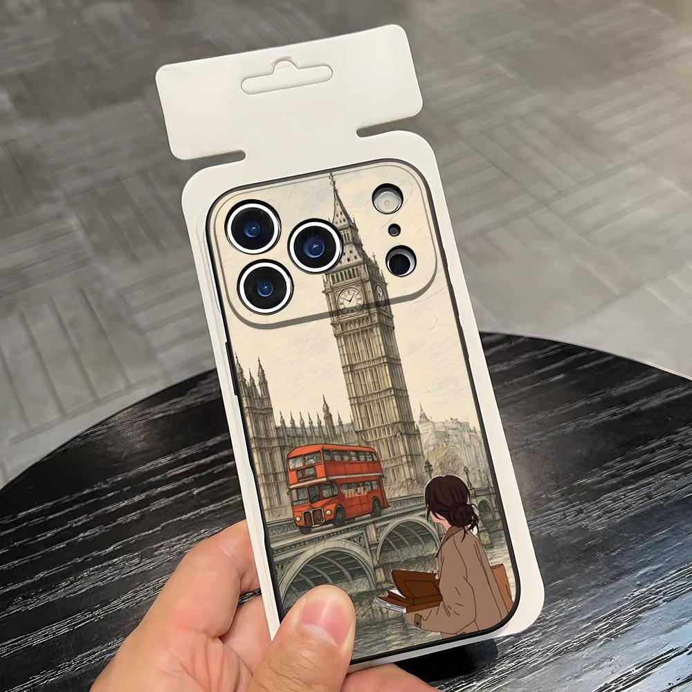 London Big Ben Phone Case For IPhone 17 Air 16 E Pro Max 15 14 13 Mini 12 Pro 11 Max Plus Black Soft Shell