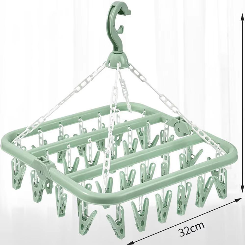 32Clips Hanging Drying Rack Foldable Baby And Toddler Accessories Finishing Storage Rack