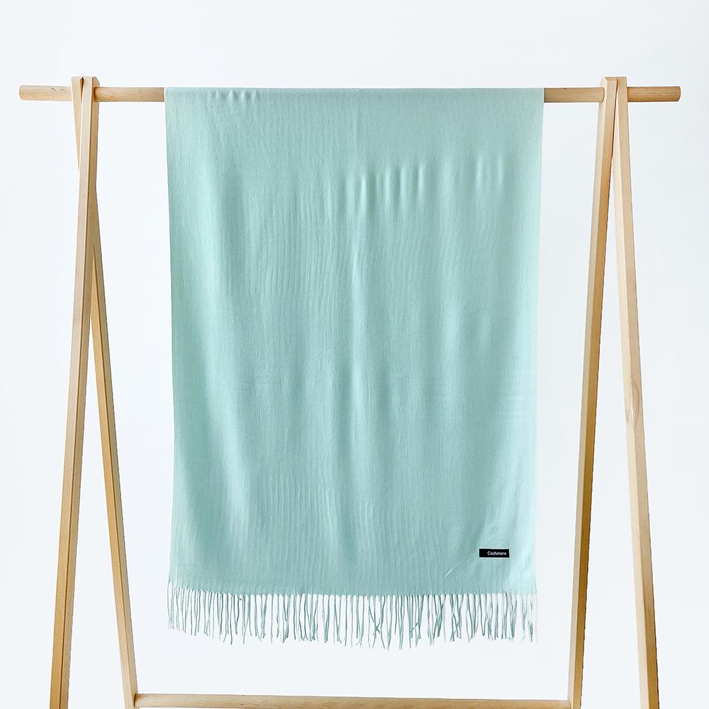 Autumn and winter scarf women's monochrome sheep sticky imitation cashmere scarf warm shawl versatile fringed scarf shawl