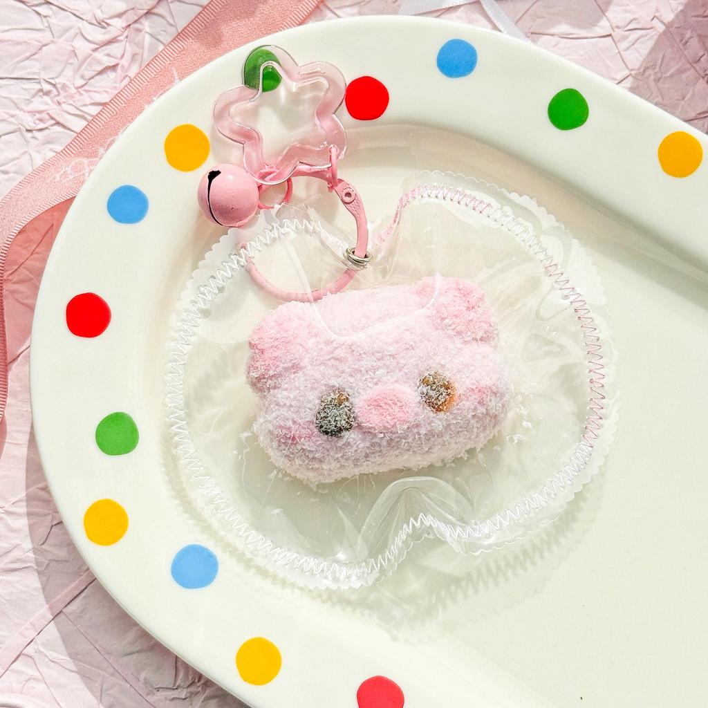 Silicone Animal Head Pendant Pinch Toy - Vintage Cream Clay Decompression Accessory