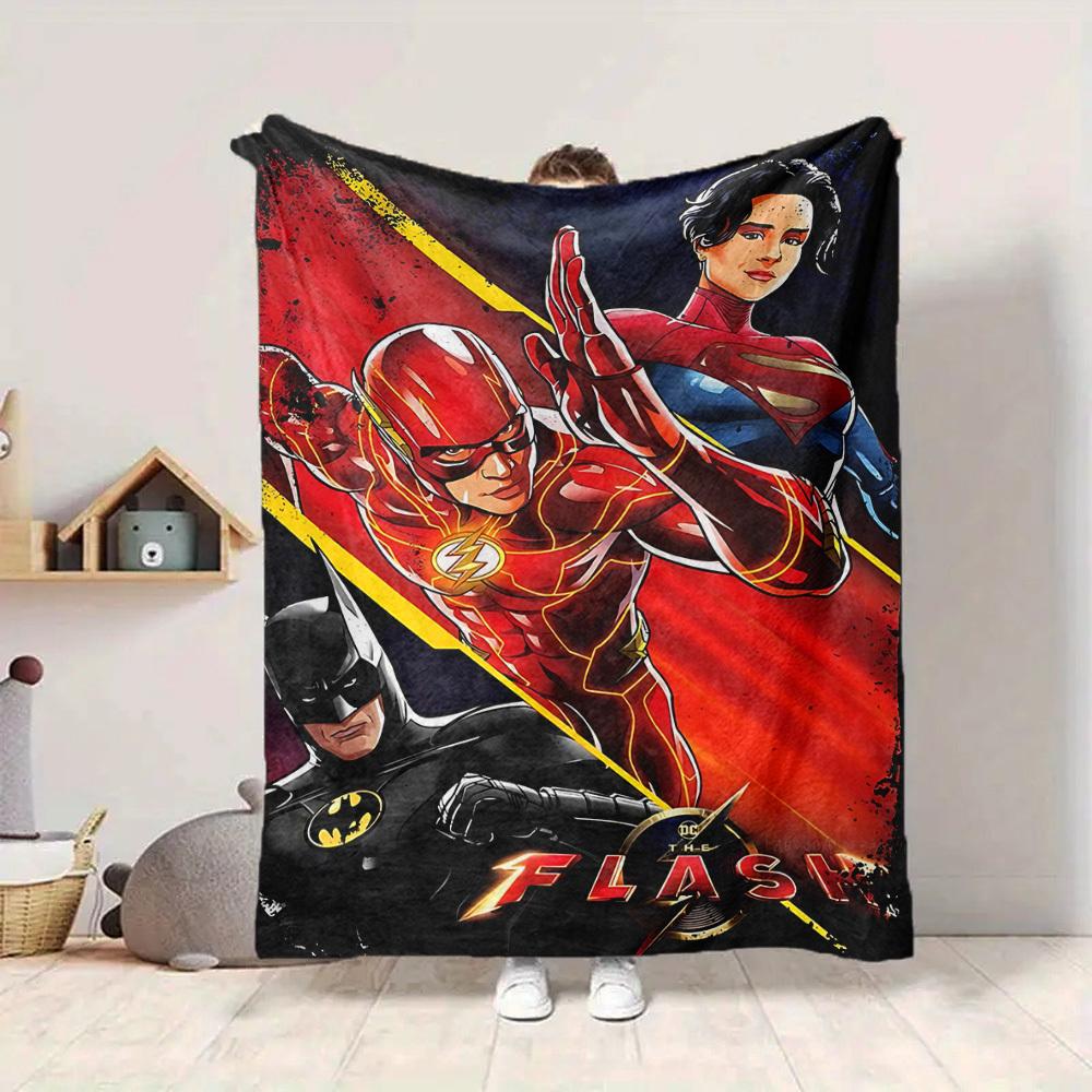1pc Flash superhero Blanket Lightweight Flannel Throw For Sofa, Bed, Travel, Livingroom, Office, Couch, Chair, And Bed
