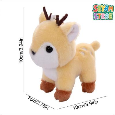 Cartoon Forest Animal Giraffe Plush Toy, Deer Doll Cloth Doll Backpack Pendant