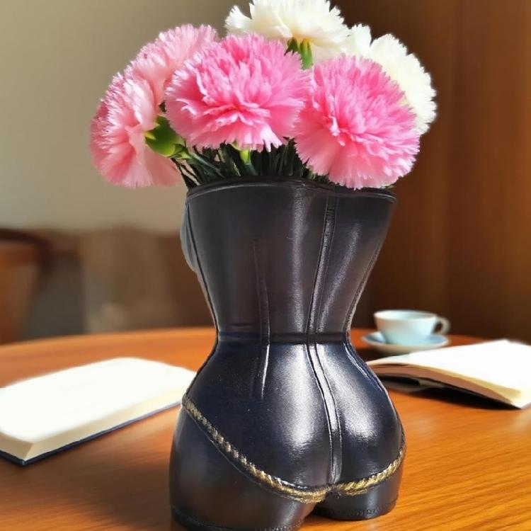 Fashionable 3D Printed Corset Shape Planter Modern Sculptural Design Flower Pot Vases For Living Space Plant Display