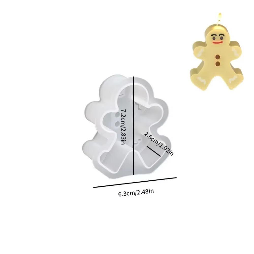 Christmas Tree Silicone Candle Mold Elk Soap Plaster Making Tool Gingerbread Man Mold for Candle Making DIY Gift
