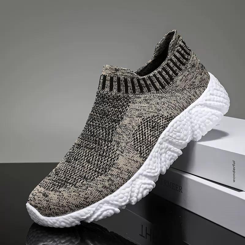 

High Quality Men Vulcanize Shoes Mesh Men Shoes Lightweight Comfortable Men s Sneakers Fashion Slip on Flats Shoes Male Loafers 39 хаки