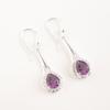Natürlicher Amethyst Edelstein 925 Sterlingsilber Zirkonia Hochzeitsohrringe 1,86" Für Sie CZE-7-6