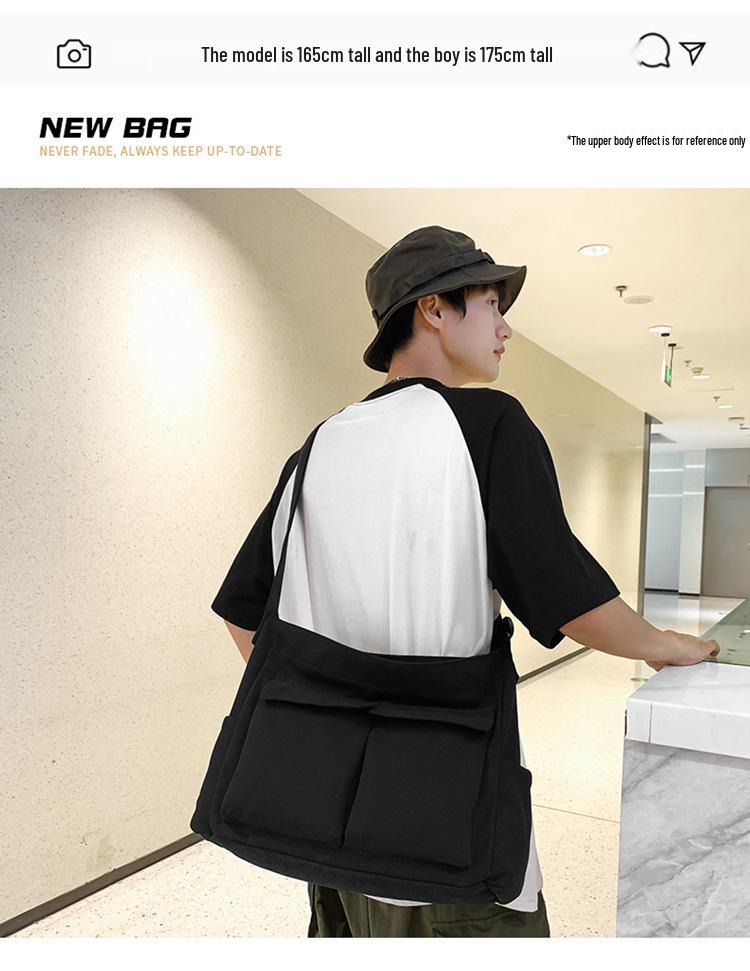 Women's Japanese Korean Style Canvas Messenger Bag - Versatile, Simple, Literary Shoulder/Crossbody Bag