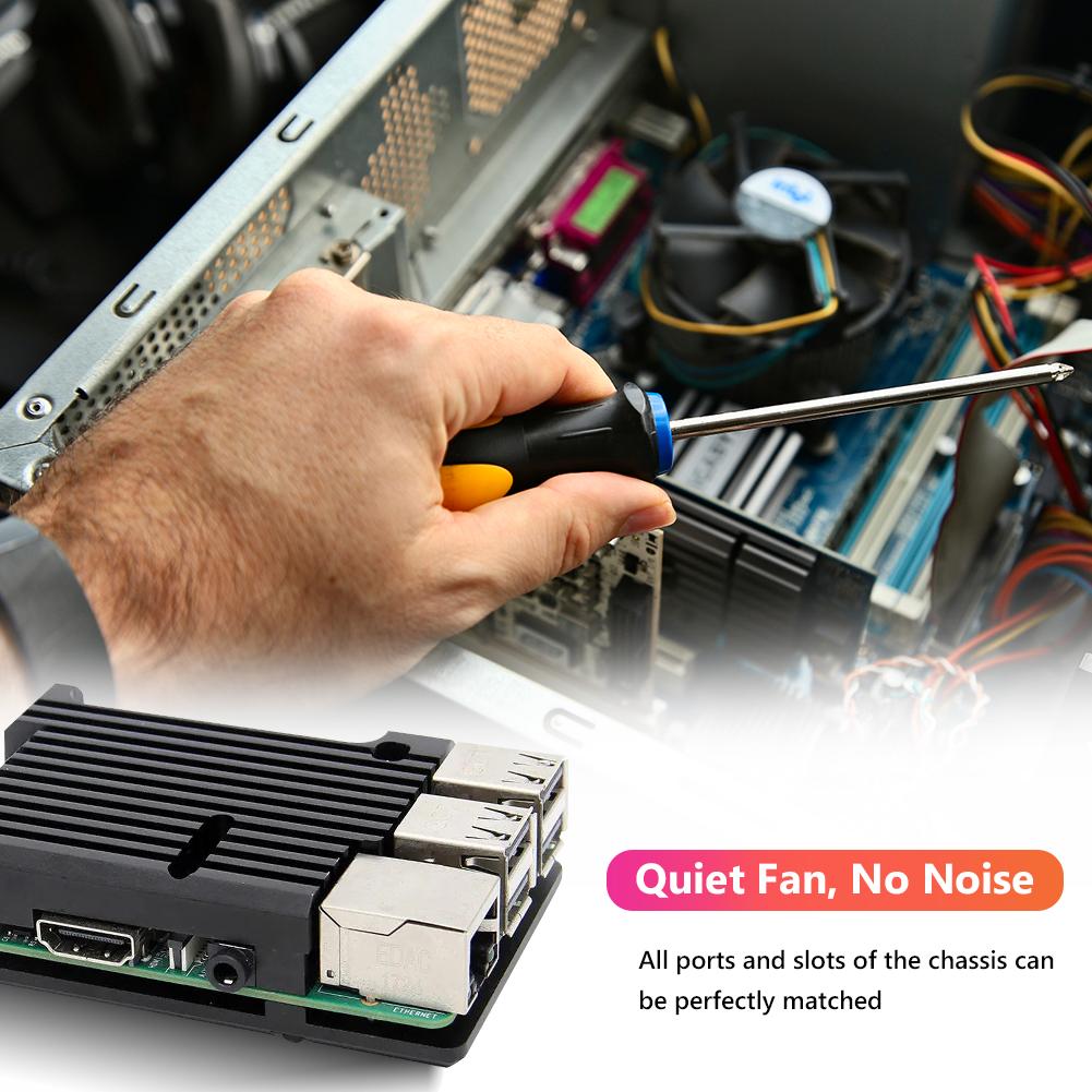 Case Metal Case Box Shell Cooling Fan Aluminum Alloy Heatsink Without Dual Cooling Fan for Raspberry Pi 3 Model B B+