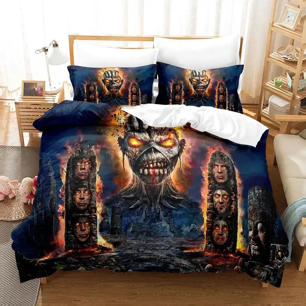 Heavy Metal Anime Duvet Cover Set for Adults Boys Bedroom Bedding Set Queen King Size Luxury Boys Bedding Set