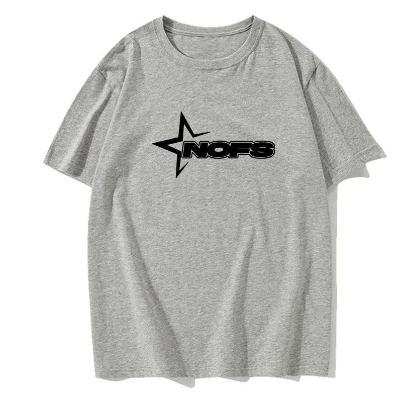 NOFS Printed Street Fashion Casual Summer Tops Men and Women New Loose Round Neck T-shirt Comfortable Tops