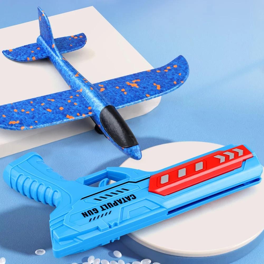Airplane Launcher Toys Kids Catapult Guns Aircraft Shooting Toy Outdoor Sports Flying Foam Plane Launcher Gifts for Boys Girls