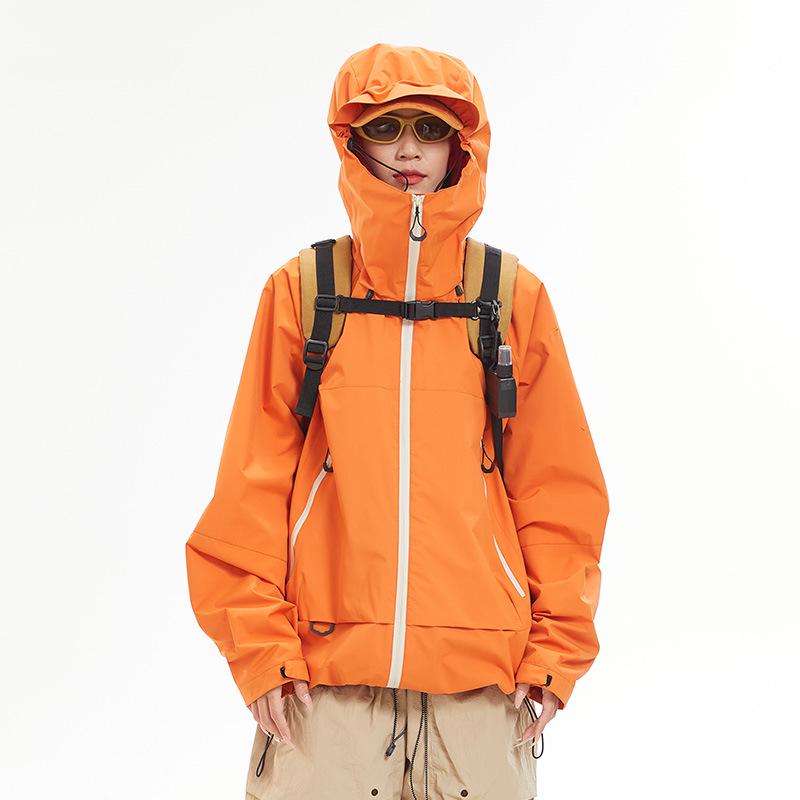 Unisex Autumn 2024 Windproof Waterproof Hiking Jacket: Stylish Single Layer Outdoor Windbreaker