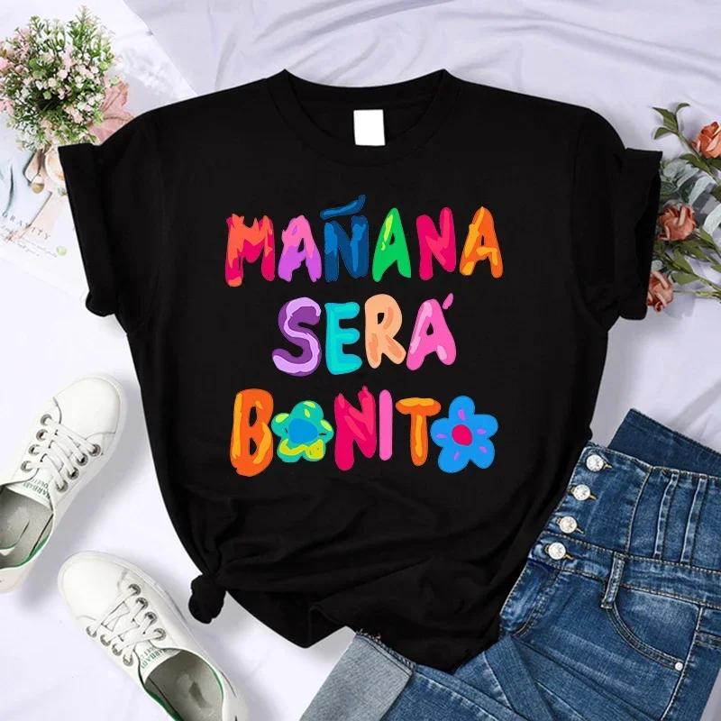Y2k 90s Unisexana Sera Bonito Bichota Karol G Unisexs Tshirt Summer Casual Short Sleeve Tshirts O Neck Tee Trendy Unisexs Clothing