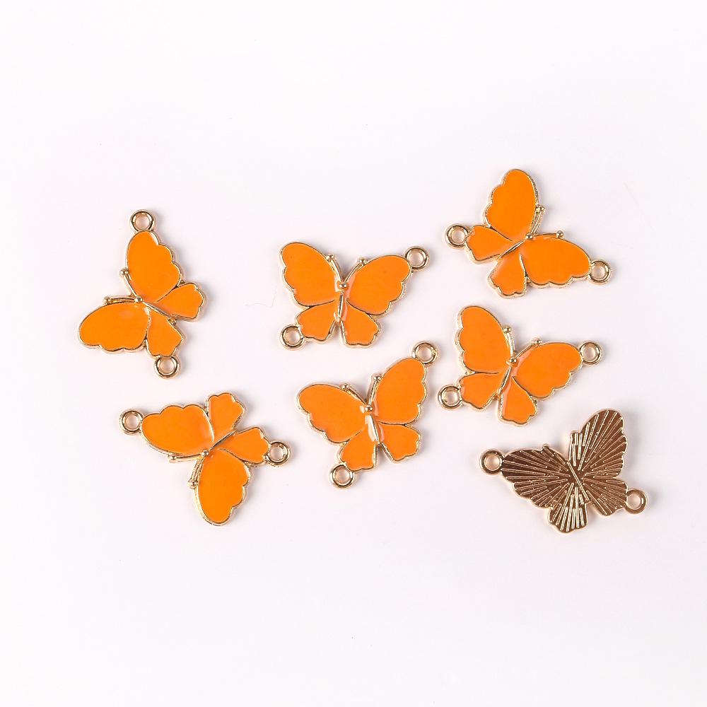 Legierung Doppelt Hängend Tropföl Schmetterling Anhänger Diy Halskette Ohrringe Ohrringe Herstellungsmaterial Schmetterling Anhänger Zubehör