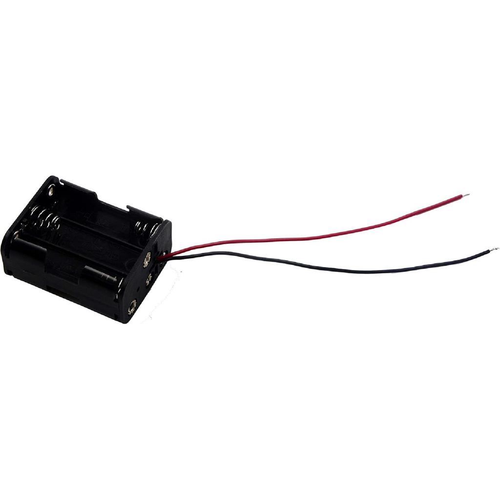 (Pack of 3 6 AA Battery Holder, 9v AA Battery Holder with Leads