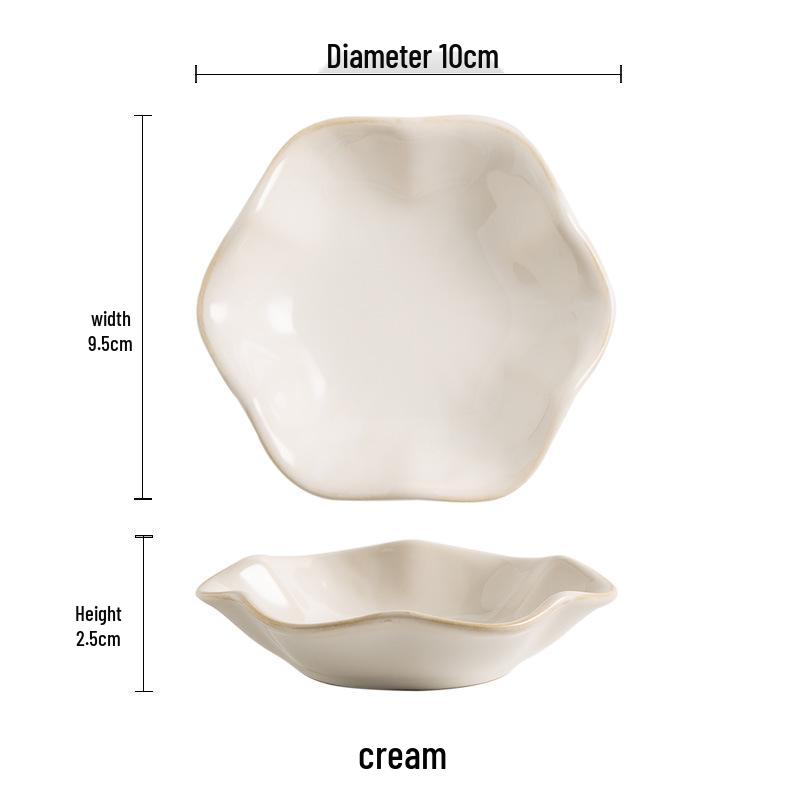 Lotus Leaf Ceramic Dipping Dish for Seasoning, Snacks, and Sauces