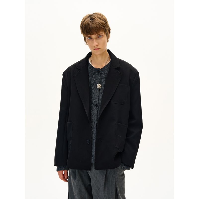 Madwitch American Minimalist Design Casual Blazer for Men and Women, Loose Fit, High-End Solid Color Suit