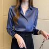 Women Autumn Spring Satin Shirt Vintage Long Sleeve Blouse Women Silk Elegant Womens Tops Commuting Luxury White Shirt Female Clothing